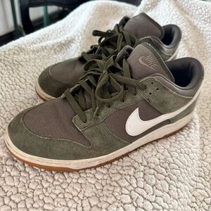 Nike Dunk Low Canvas Cargo Khaki Suede Shoes Sneakers US12